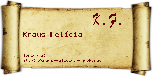 Kraus Felícia névjegykártya